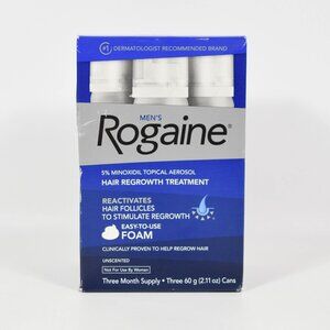 Men's Rogaine Hair Regrowth Treatment 5% Minoxidil Three Month Supply 06/2024